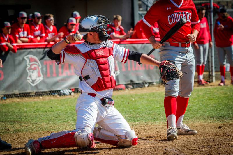 Indiana University South Bend catcher Scott Stetz, a Prairie Ridge alum, broke six bones in his left hand, wrist and two fingers in early March. Stetz, with his cast still on, got to celebrate senior day with one final at-bat.