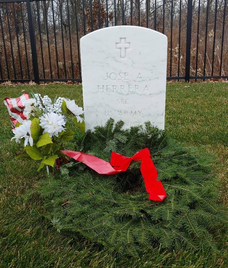 Wreaths were placed at the gravesites at Fort Sheridan National Cemetery in Lake Forest.