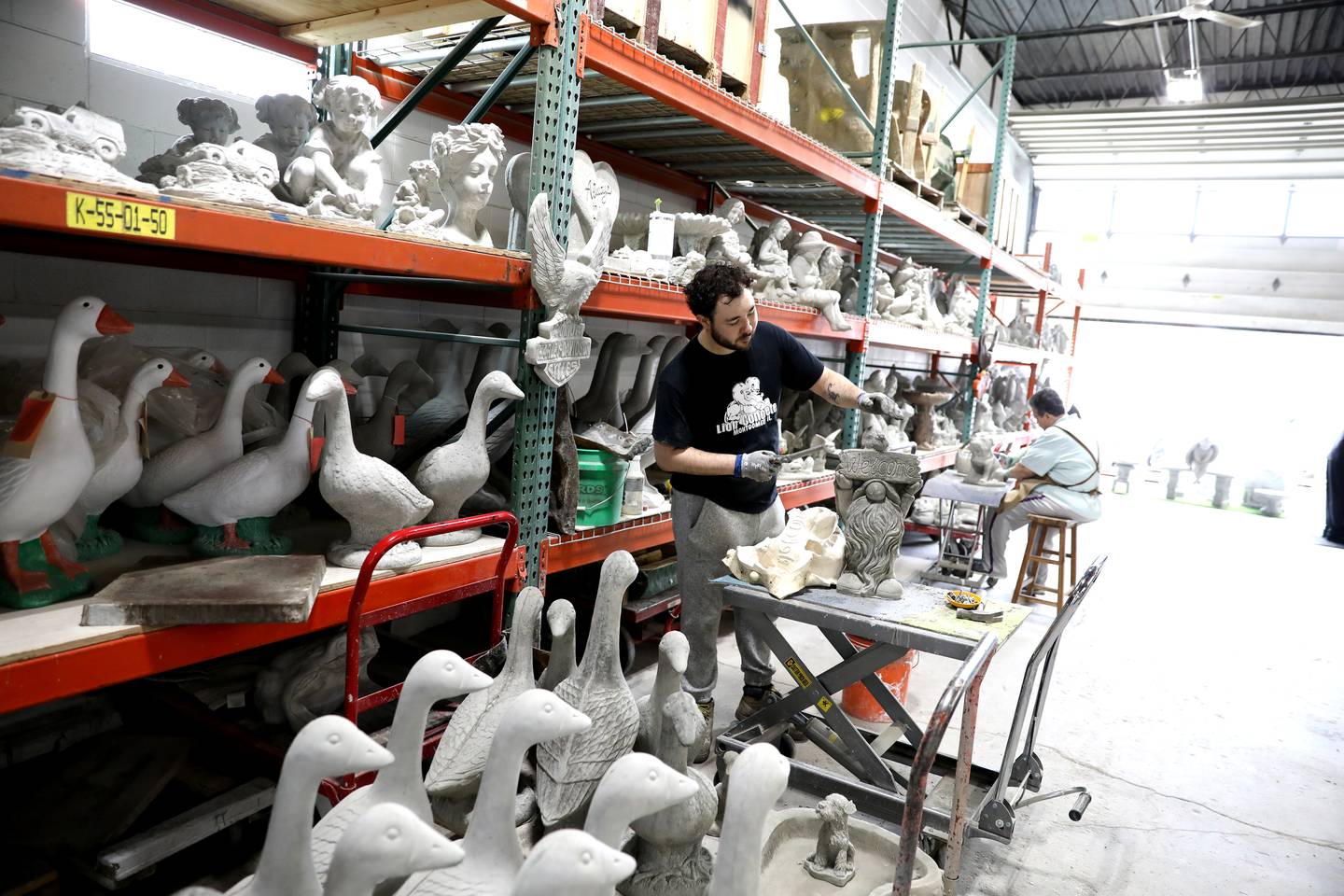 Lion Concrete, which was founded in 1925, is celebrating its 100th anniversary this year. The company, owned by Oswego couple Valerie and Scott Neupert, is now in its third generation. Lion Concrete, located at 4080 Route 71 in Oswego, specialize in high-quality concrete products and services, focusing on hard-to-find concrete statuary and the restoration of vintage family concrete pieces.