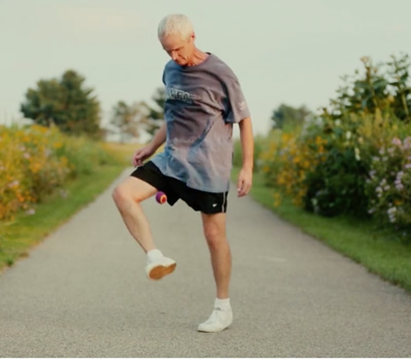 Footbag World Record holder Andy Linder of Geneva will bring his bag of tricks to walk in the Homestead Festival Saturday.