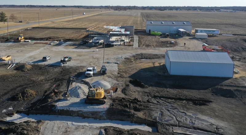An aerial view of the Dr. Alfred E. Wisgoski Agricultural Education Center on Wednesday, Feb. 11, 2026 at Illinois Valey Community College in Oglesby. The new building will help redefine the IVCC agriculture program, outfitting the college to train and upskill agriculture workers, aid in the development of new technology, and sustainable practices. Approximately 1.6 million has been pledged for the agricultural center. IVCC will offer a community donation program later this spring. The 10,250 square-foot building is to be ready for occupancy in 2027.