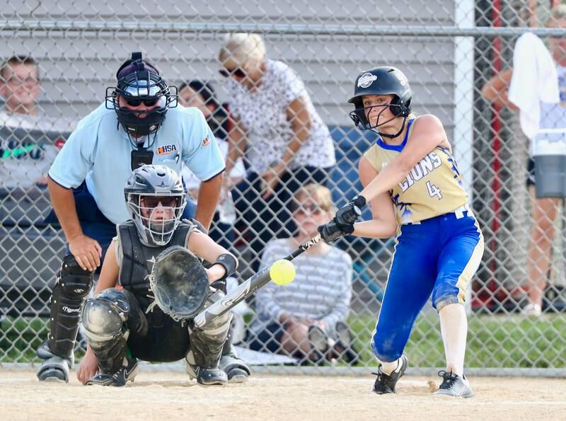 Princeton Logan's Maddie Gibson takes her cuts in Thursday's season opener.