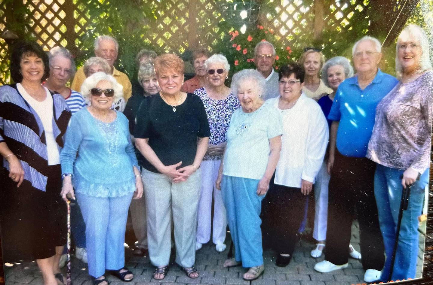 Carmel Perino of Homer Glen is seen with some of her co-workers from her court reporting days at a reunion.