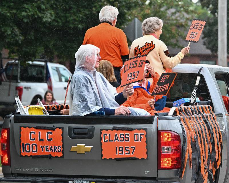 Crystal Lake Central H.S. class of '57 seen during the 100 year anniversary homecoming day parade on Saturday, Sep. 16, 2023 in Crystal Lake. The parade began at the high school and made its way through downtown Crystal Lake.