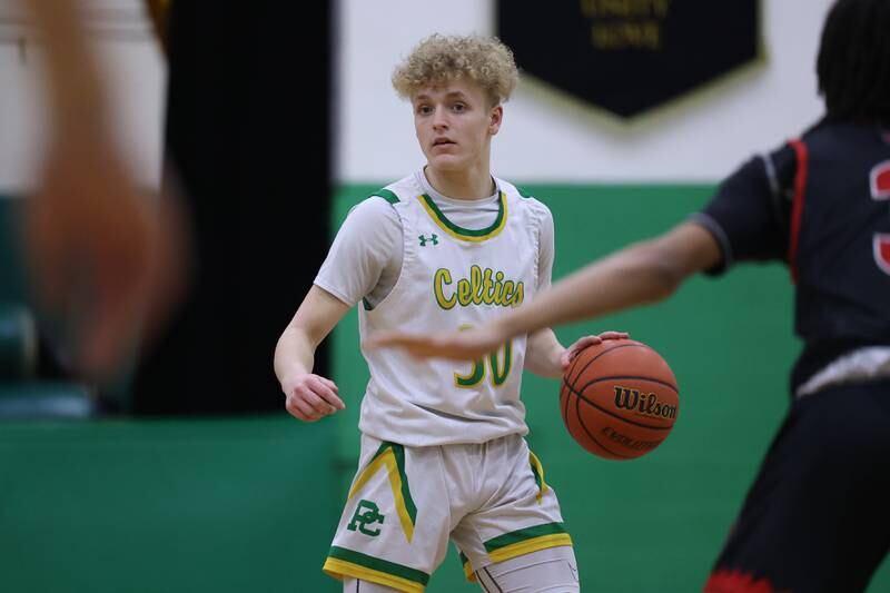 Providence’s Seth Cheney looks for a play against Eisenhower on Wednesday 1st, 2023.