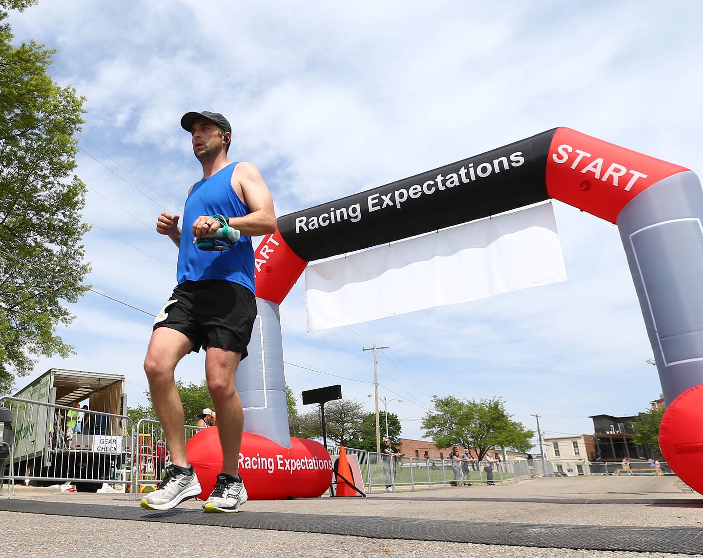 Scott Gerretse, of Orland Park, finishes the Starved Rock Marathon and Half Marathon on Saturday, May 14, 2022, in Ottawa.