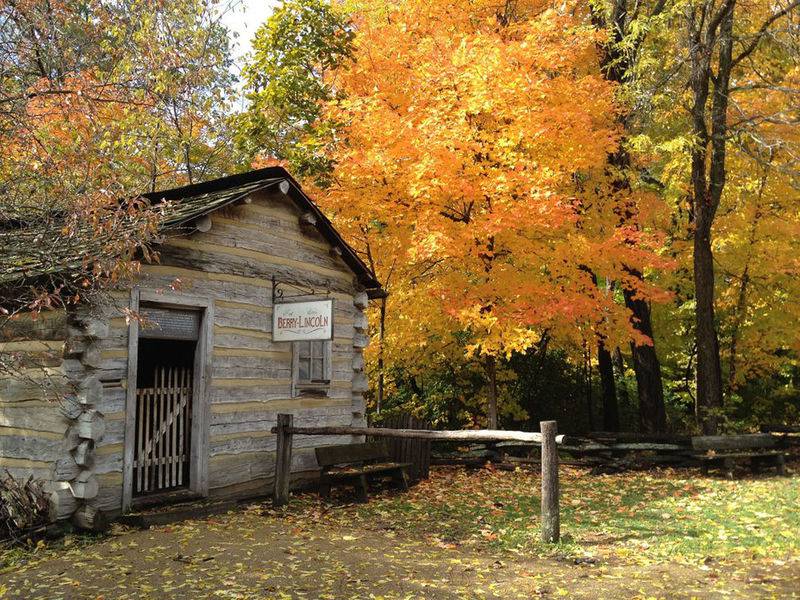 A replica of a store co-owned by Abraham Lincoln in the 1830s. The structure is located in Lincoln's New Salem State Historic Site near Athens, northwest of Springfield.