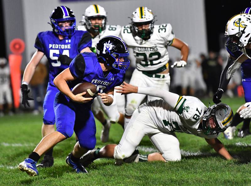 Peotone's Connor Pasch runs the ball during a conference game against Coal City on Friday, Sep 27, 2024 at Peotone. (Dean Reid for Shaw Local News)