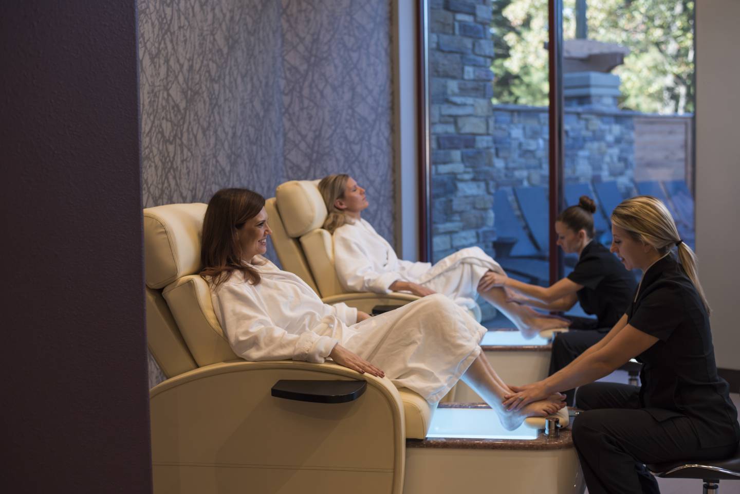 Guests enjoy pedicures at Sundara Spa in Wisconsin Dells.