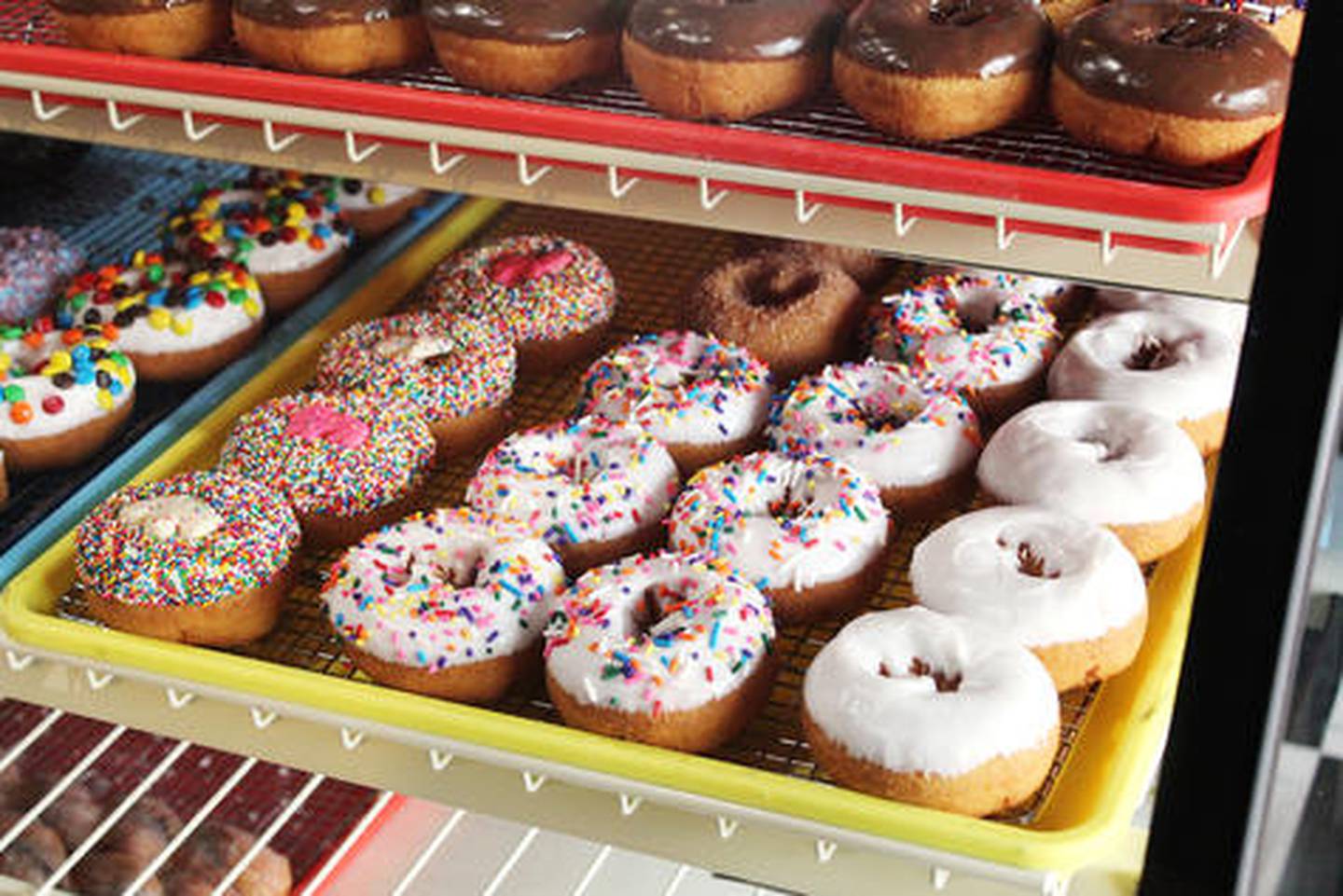 Sprinkles, or just plain, Rock-Star Donuts' cake varieties are top sellers along with those of many colorful designs.
