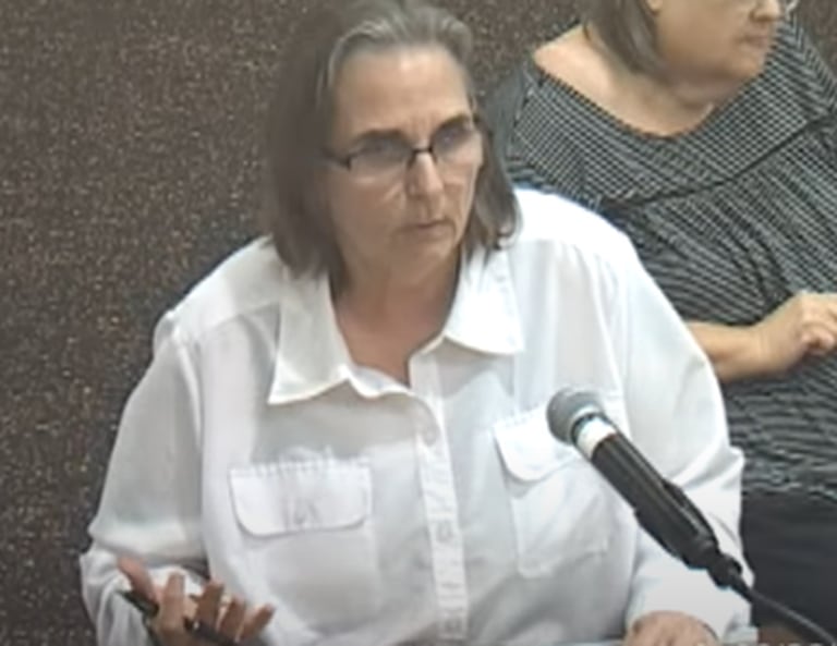 Lesly Wicks, longtime executive director of Hope Haven, DeKalb's only homeless shelter, speaks at a DeKalb City Council meeting on Monday, Sept. 22, 2025. (Screengrab)
