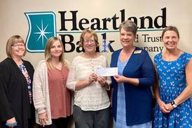 Heartland Bank and Trust presents donation to Bureau County Food Pantry