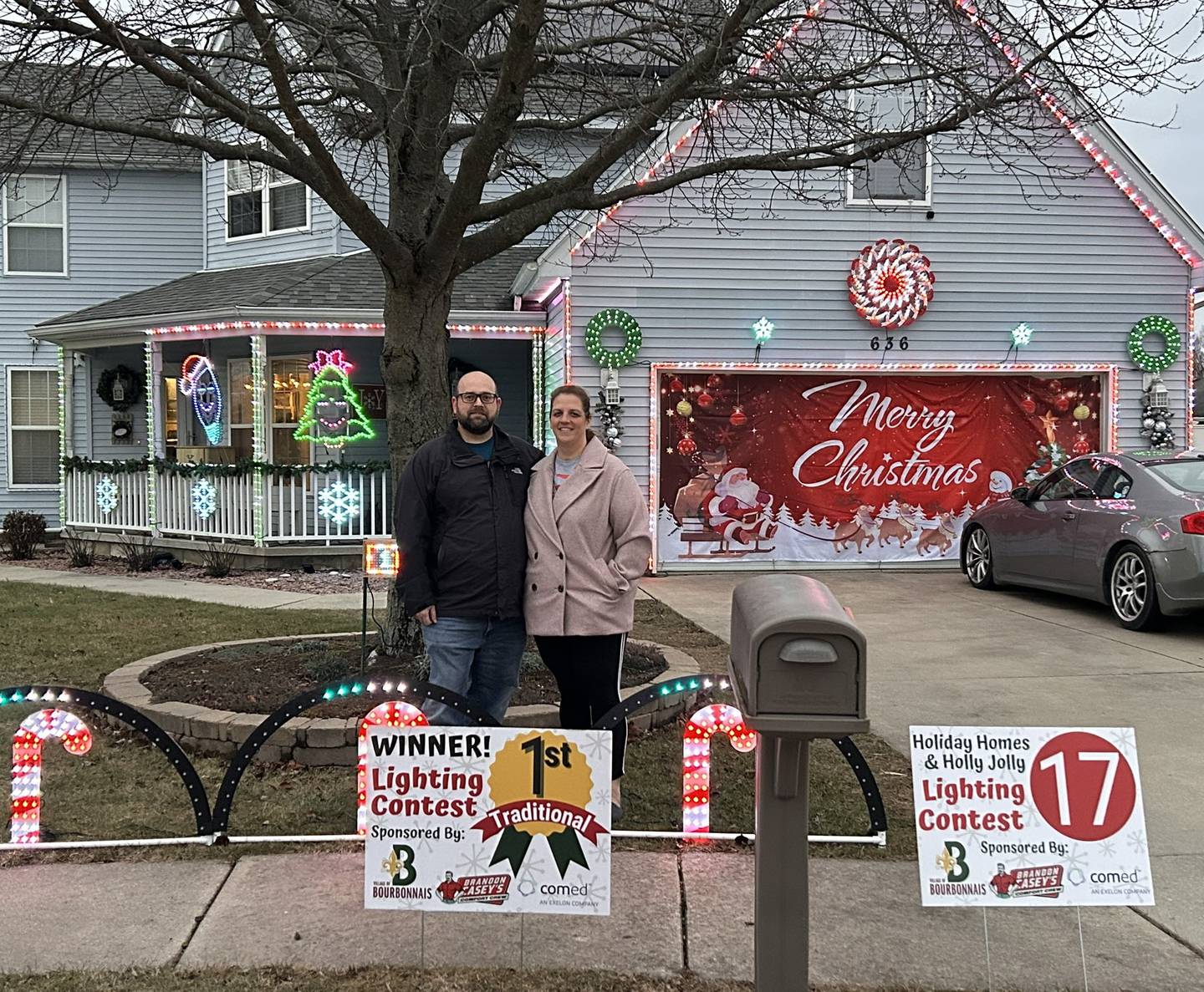 The Richmond family home took first place in the traditional category of Bourbonnais' 2024 Holiday Homes & Holly Jolly Lighting Contest