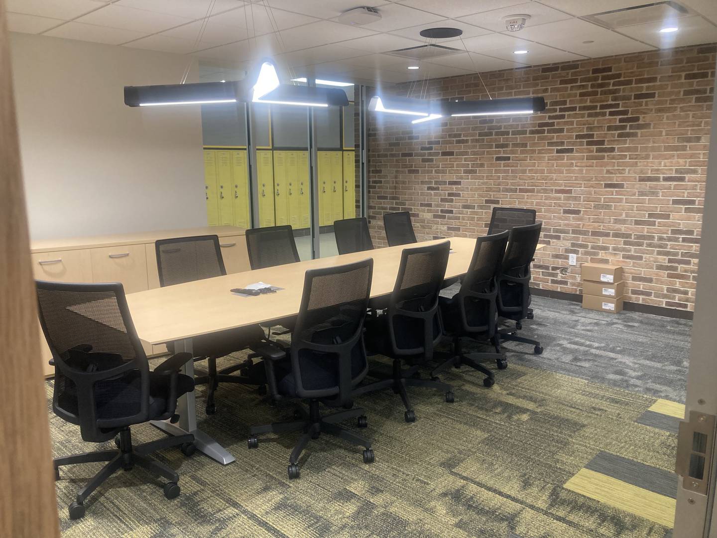 One of the two new conference rooms in the renovated Joliet West PPS office. 
Monday, January 5, 2026.