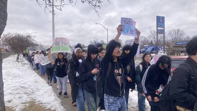 ‘This feels important’ Joliet student protesters say as they stage walk out over ICE actions