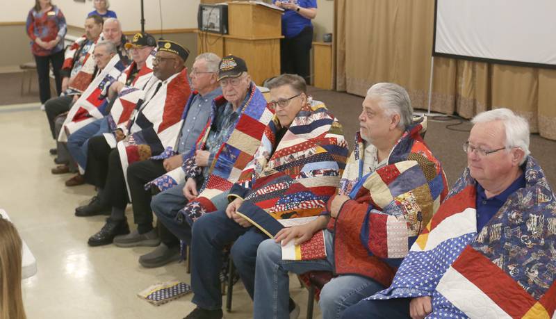 Ten Veterans received the Quilt of Valor during the Quilt of Valor ceremony on Saturday, April 19, 2025 at the Moose Lodge in Princeton.