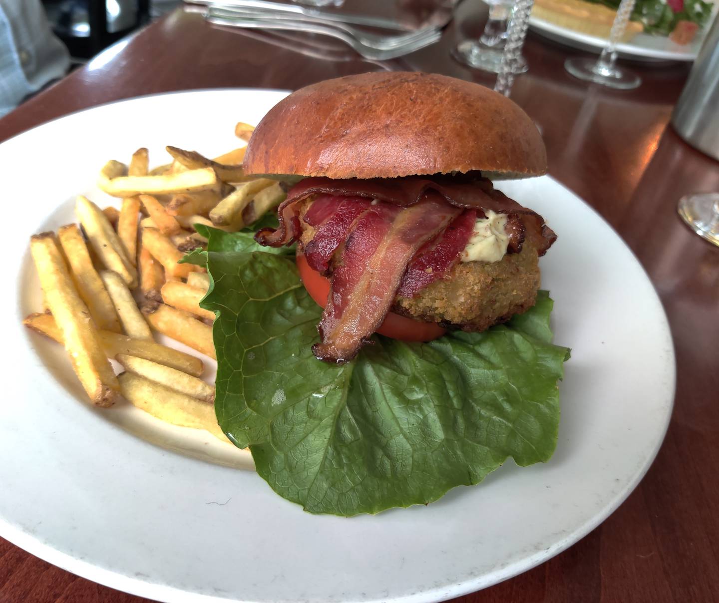 Crab cake BLT at Fiora's in Geneva.