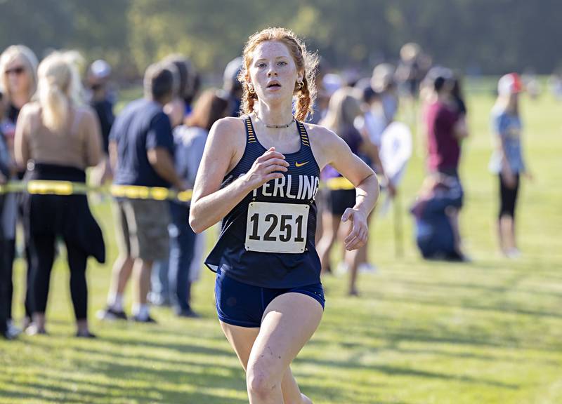 Sterling’s Delia Block comes in 16th at the Rock River Run Saturday, Sept. 23, 2023 at Hoover Park in Sterling.