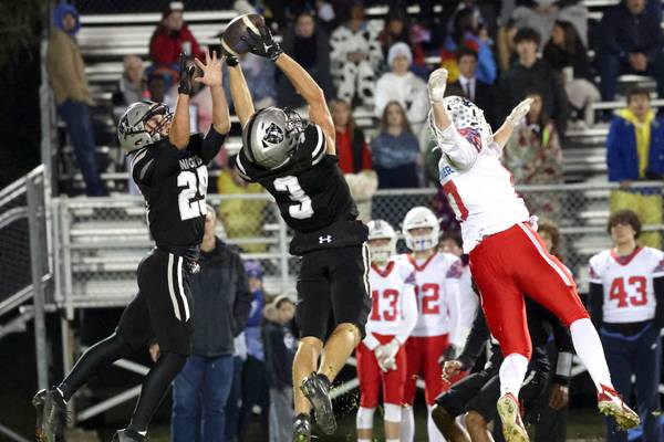 Luke Gadomski has two INTs, pick-six as Kaneland romps Lakes 68-21 in playoff opener