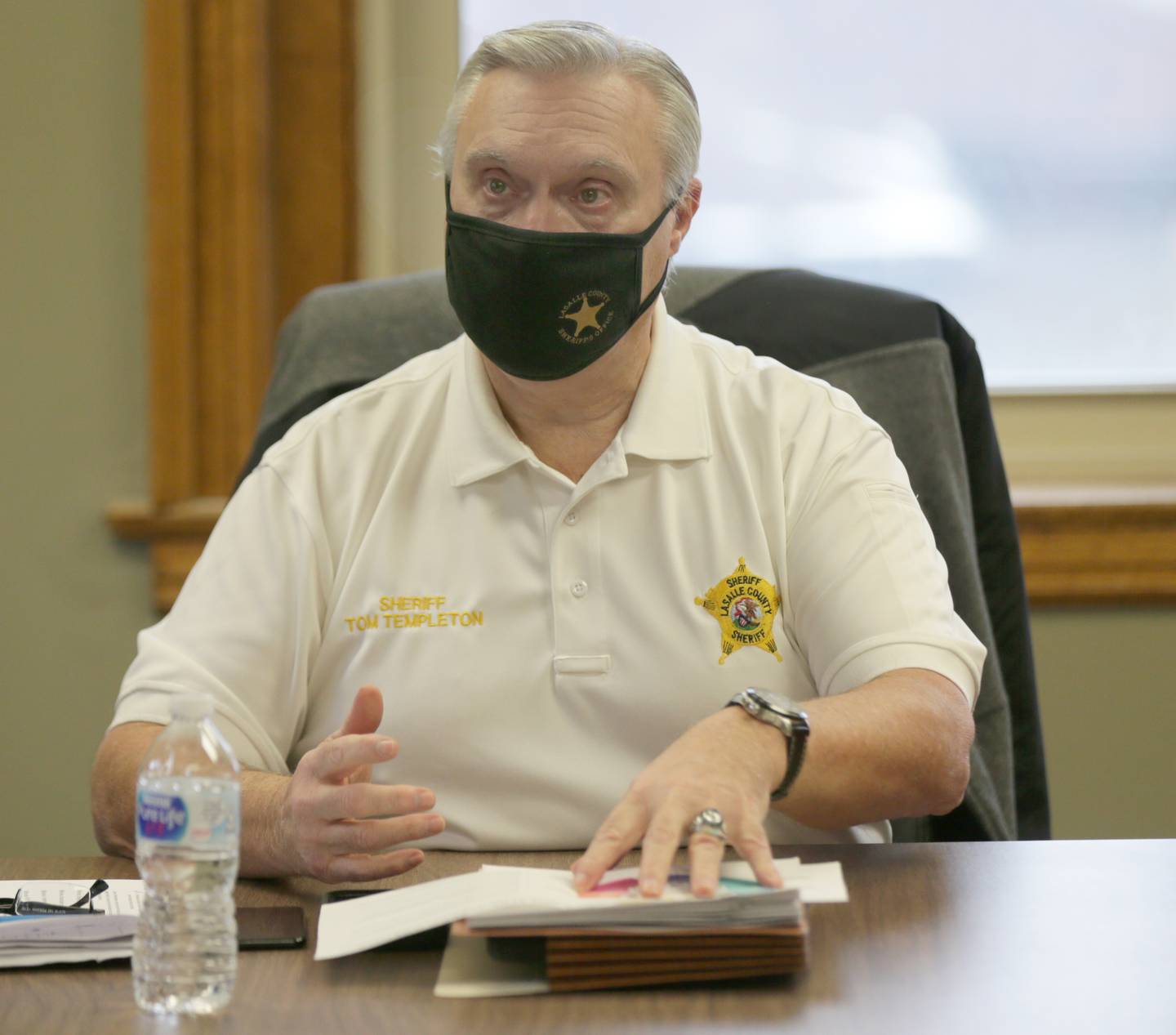 La Salle County Sheriff Tom Templeton, speaks during a roundtable discussion on the proposed reform bill at the La Salle Police Station in La Salle on on Monday January 11th.