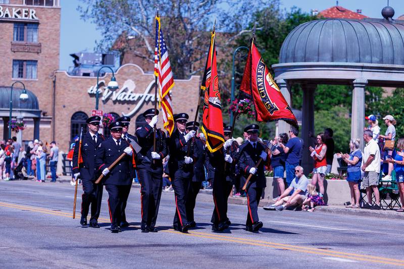 St. Charles Fire Department color guard  at the Memorial Day parade on Monday, May 25,2026 in St. Charles.