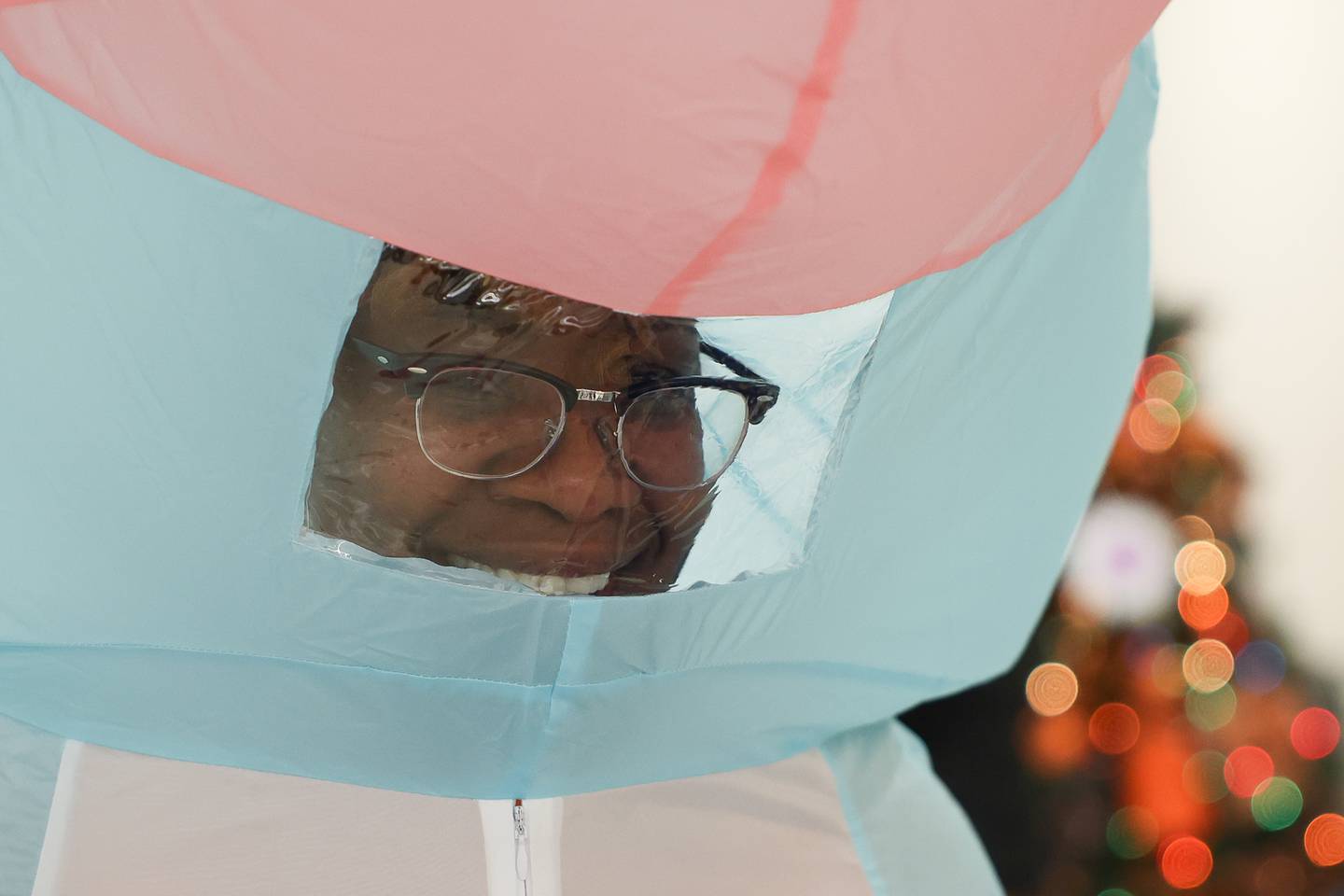 Dr. Natalie Coleman, founder and CEO of After the Peanut Foundation, walks the halls dress in an inflatable character at the STEAM Spooktacular hosted by the After the Peanut Foundation on Wednesday at Lewis University.