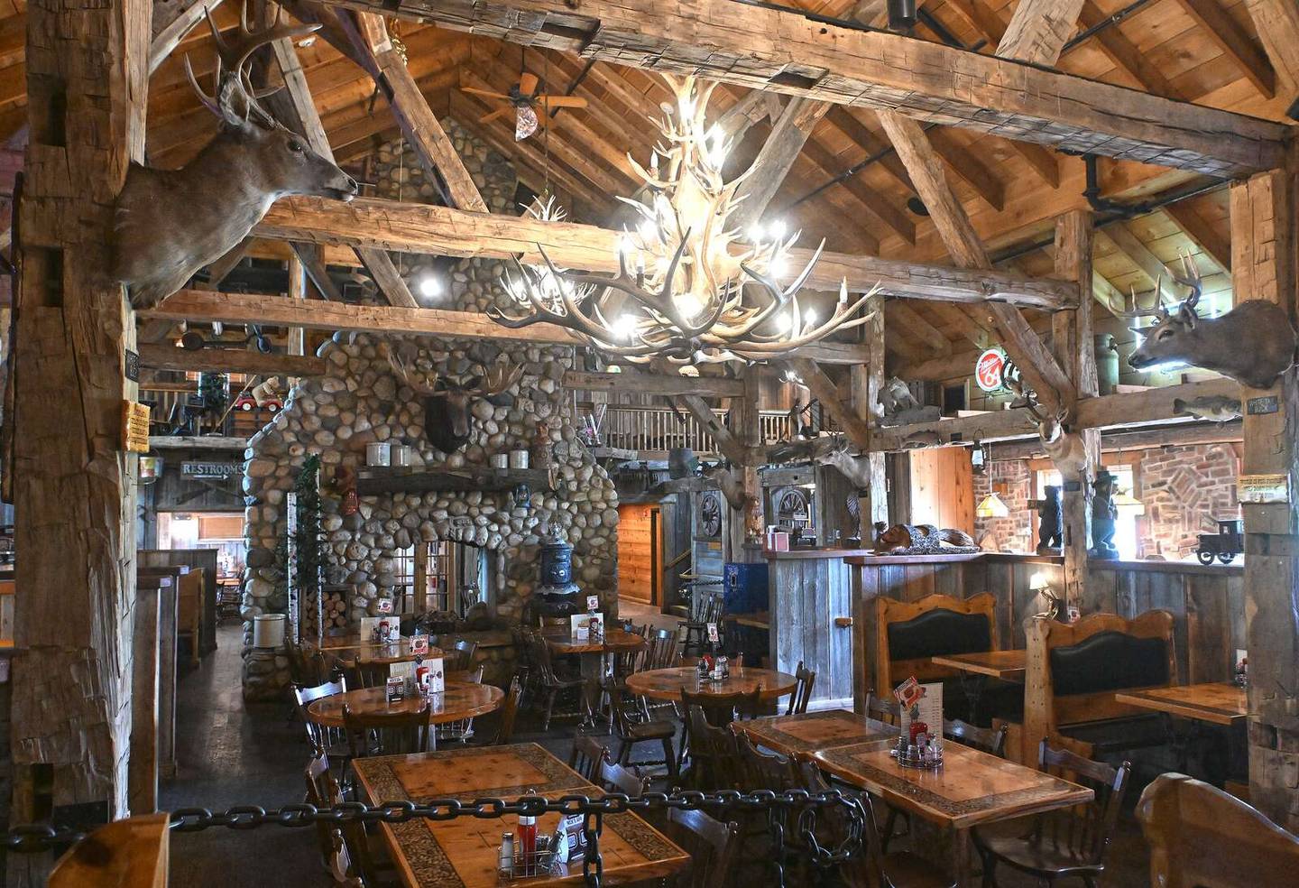 Nick’s Pizza and Pub is celebrating 30 years in Crystal Lake and 20 years in Elgin. The lodge-like restaurants largely are built from wood salvaged from old barns in Illinois.
