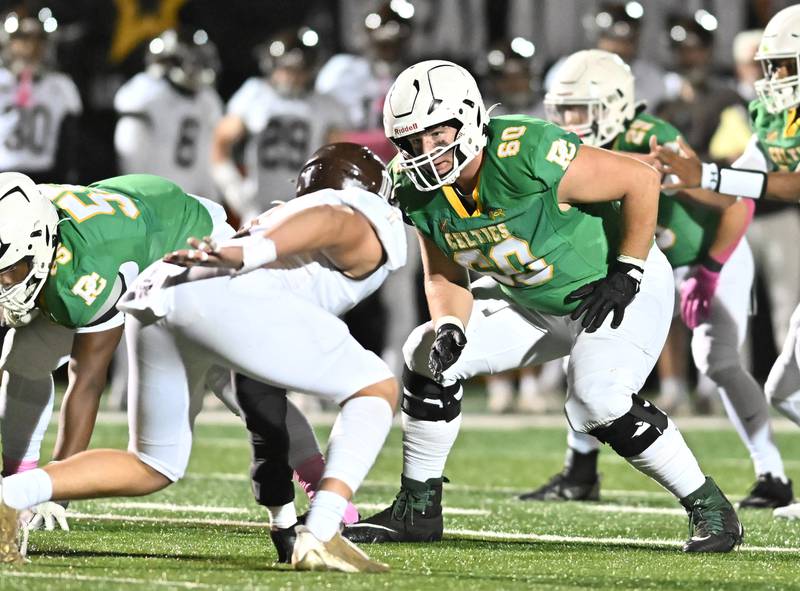 Providence Catholic's Bryce Tencza in action during a conference game against Joliet Catholic on Friday, Oct 25, 2024 at New Lenox. (Dean Reid for Shaw Local News)