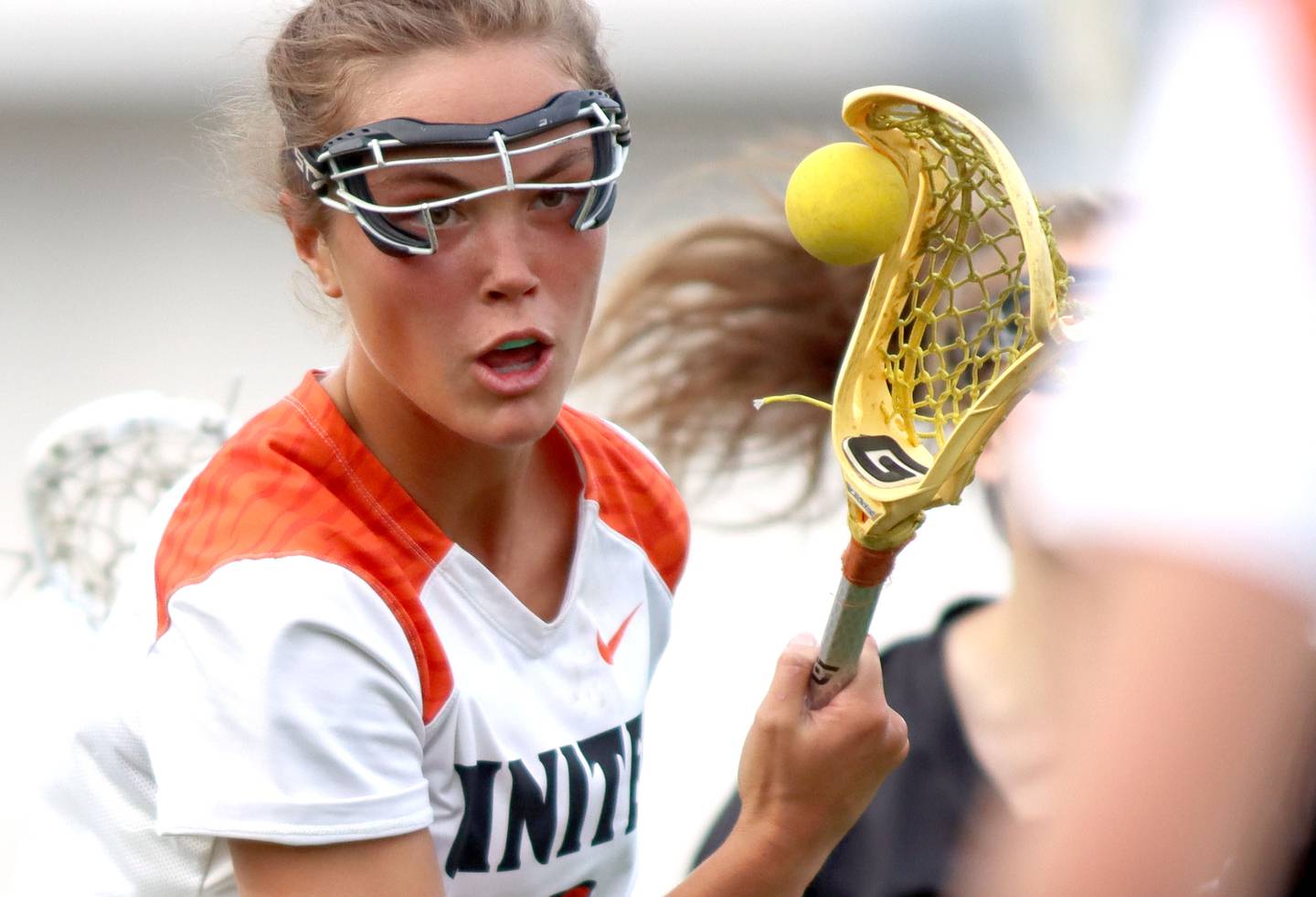 Crystal Lake Central United’s Fiona Lemke corrals the ball against Huntley in IHSA Sectional Title Game action at Crystal Lake Central High School in Crystal Lake on Friday, May 30, 2025.
