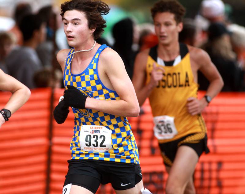 Somonauk's Landin Stillwell competes in the Class 1A State Cross Country Championships on Saturday, Nov. 9, 2024 at Detweiller Park in Peoria.