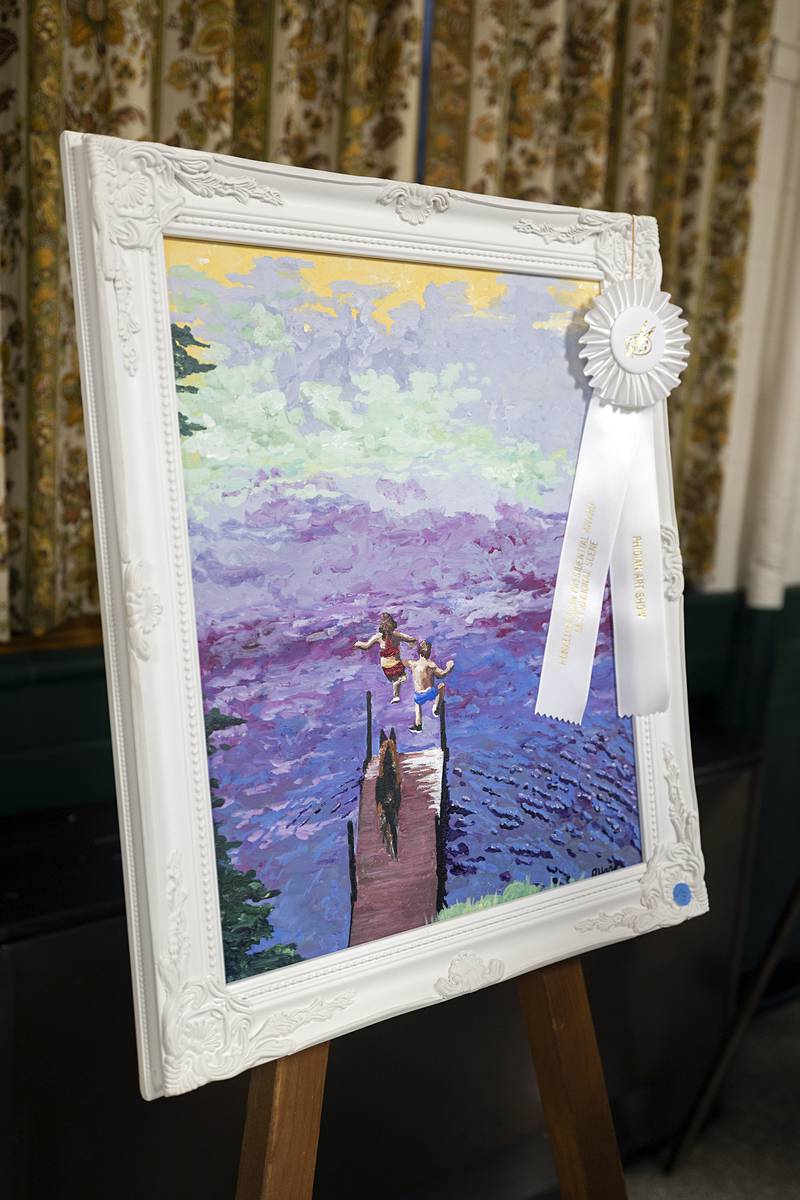 Becky Hage was awarded the Ronald Reagan Presidential Award for Best Regional Scene for her work titled "Summer Fun" Thursday, April 16, 2026, at the Phidian Art Show awards ceremony.