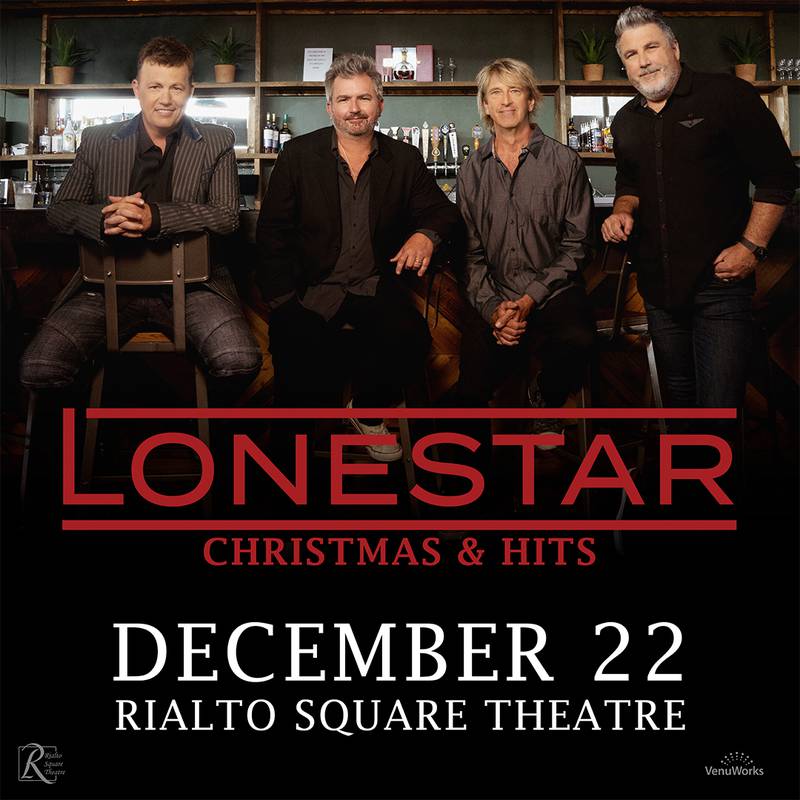 Lonestar will bring their Christmas & Hits show to the Rialto Square Theatre Sunday, Dec. 22.