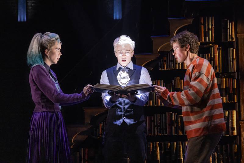 Julia Nightingale, Aidan Close and Emmet Smith in Harry Potter and the Cursed Child North American Tour playing through Feb. 1, 2025 in Chicago.