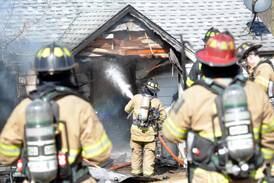 Photos: Firefighters respond to house fire in rural Oregon