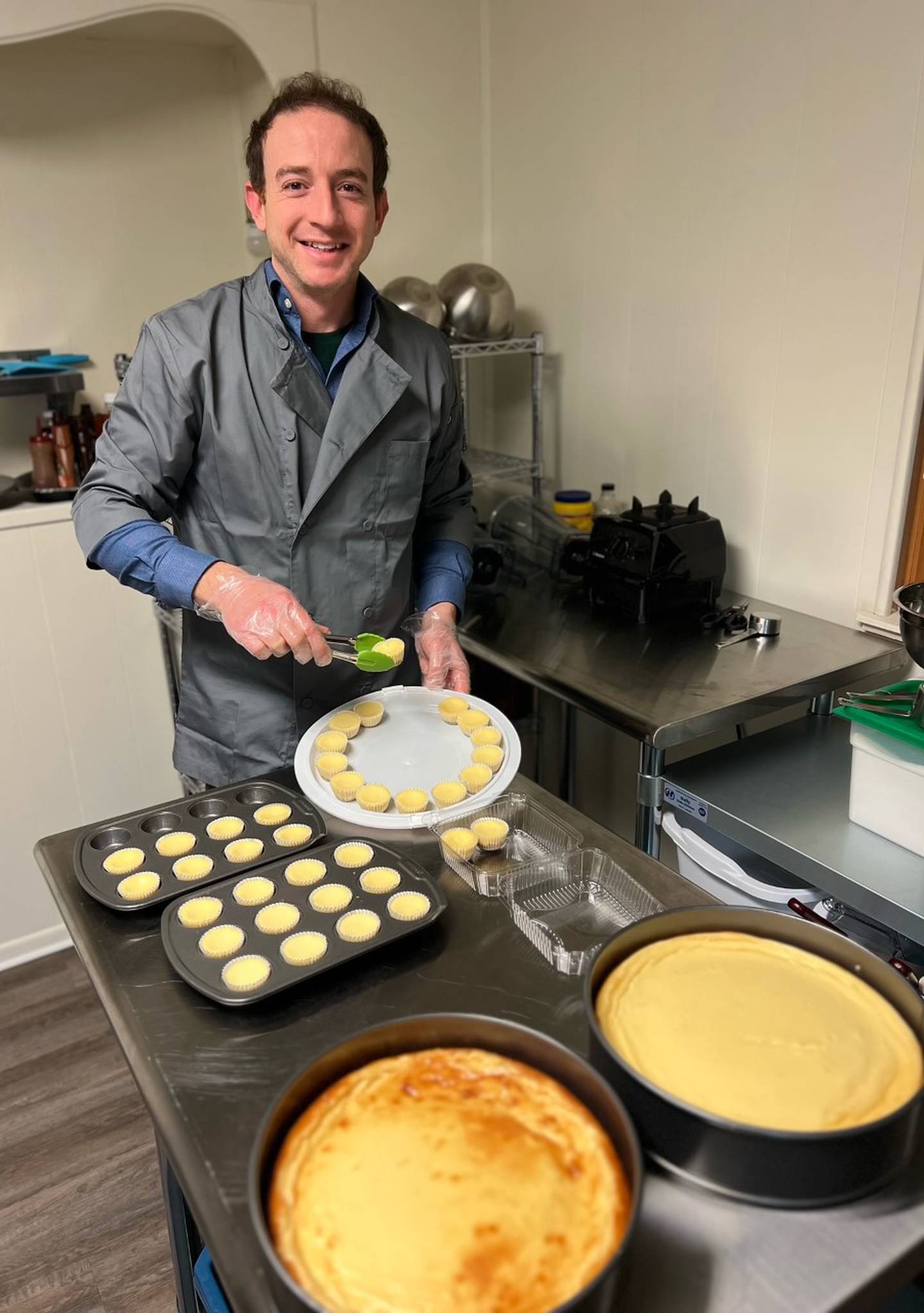 Collins hand makes each cheesecake using his mother’s unique recipe creating a creamy, airy, and decadent cake.