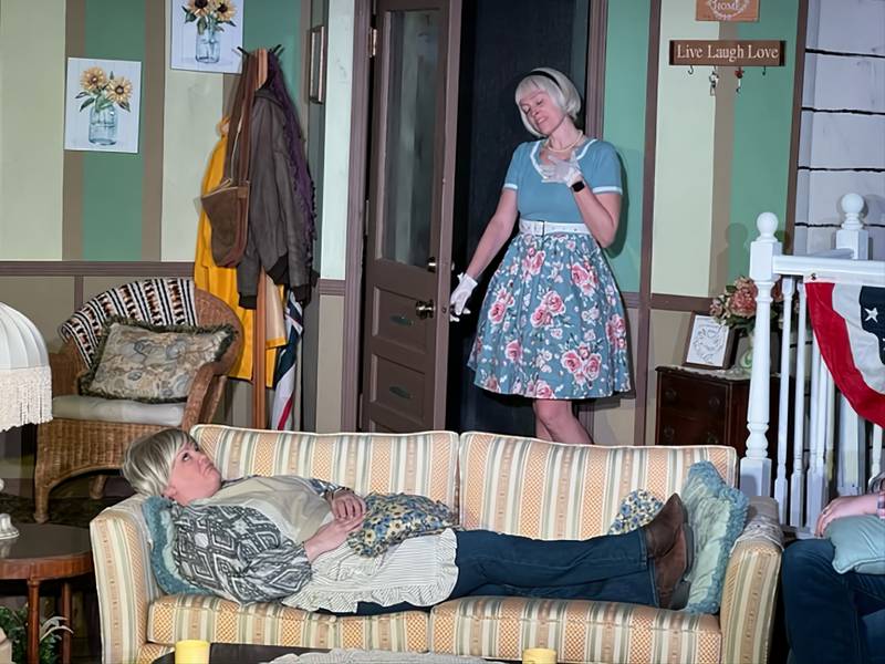 Tonya Cook (standing)_Erin Cauley in Albright Community Theatre play