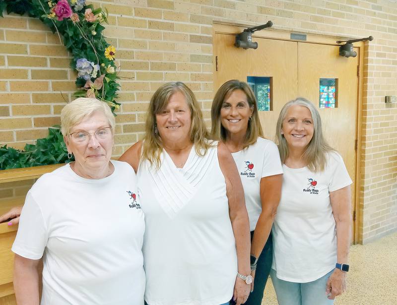Buddy Bags of Dixon is a volunteer organization that helps in-need students at Dixon Public Schools have nutritious meals on weekends during the school year. Pictured are (from left) vice president Barb Fane, president Kathy Lane, volunteer Carrie Simonton and secretary Marylee Dogwiler.