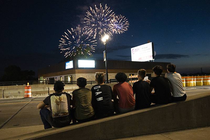 Fireworks burst overhead as thousands of people packed downtown Sterling and Rock Falls to watch the show Friday, June 30, 2023. Due to dry conditions, the set off point was moved to Lawrence Park.