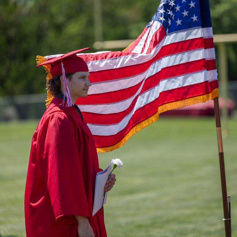 Lukas Manriquez graduates hall high school on Sunday, May 18, 2025 at Hall High School in Spring Valley.