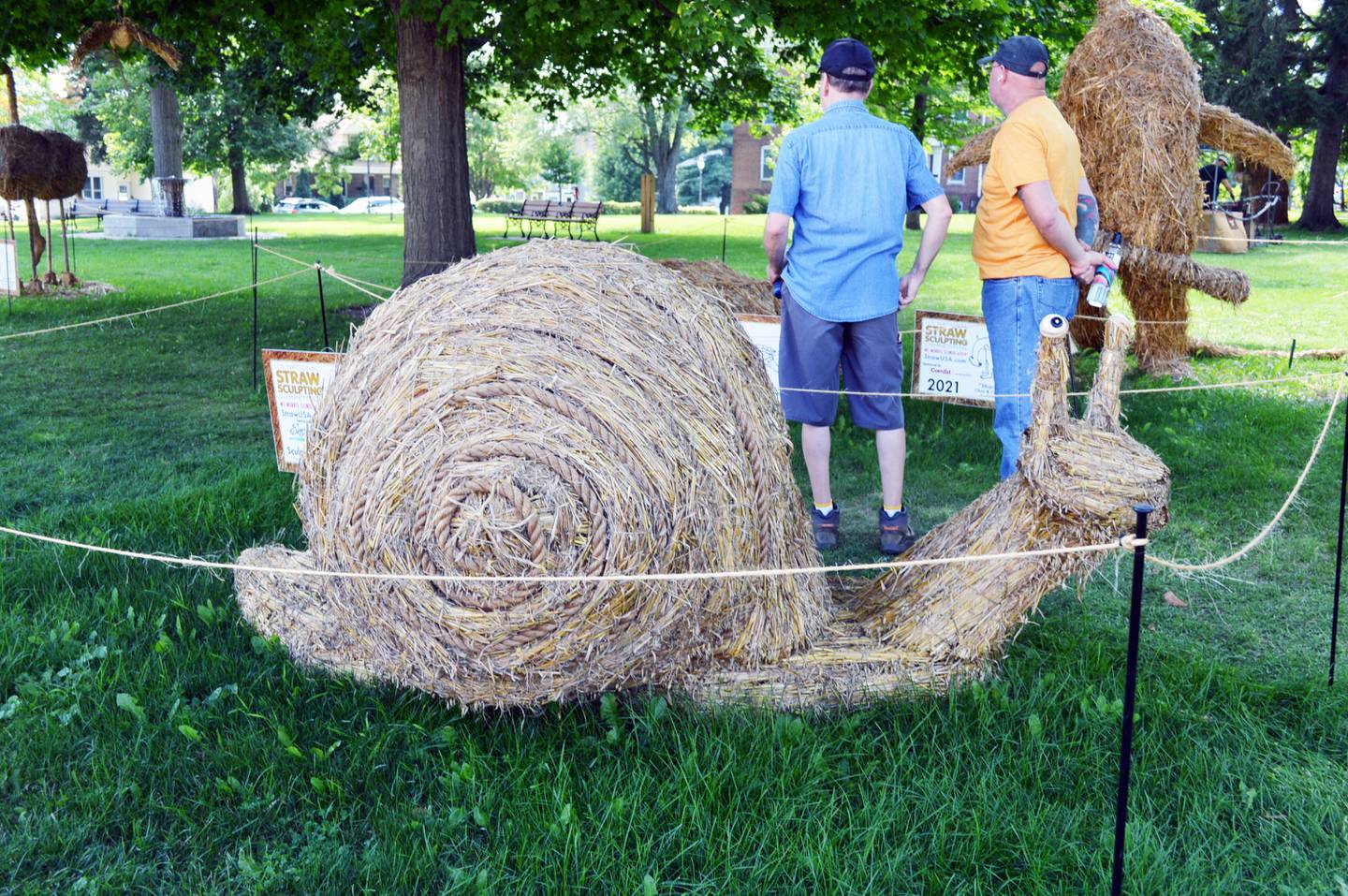 Chris and Cecilia Mann, of Rockford, won third place for Artists Choice with their sculpture “Die Schnecke,” which is German for “The Snail," in the seventh annual U.S. National Straw Sculpting Competition in Mt. Morris.