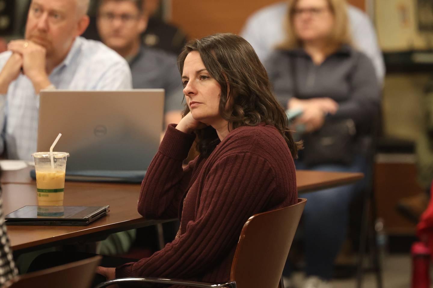 Board Member Dr. Veronica Shaw attends the LTHS Board of Education meeting on Monday, May 13, 2024 in Lockport.