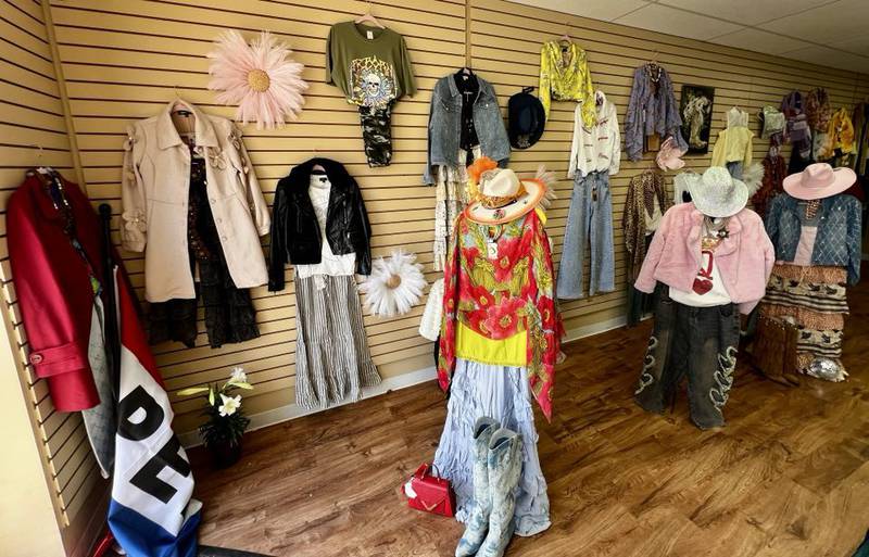 Fashion clothing at Boots and Boujee Boutique at 3512 E. Lincolnway in Sterling, Illinois.