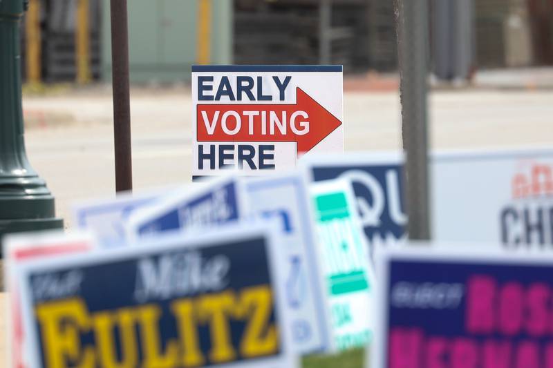 Will County Office Building, in Joliet, was one of multiple locations open for early voting on Monday, April 3, 2023 in Joliet.