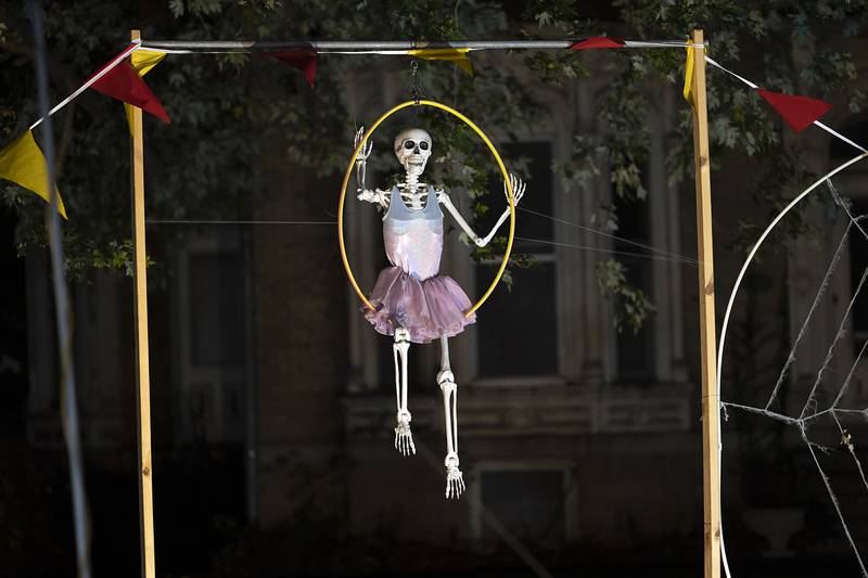 When you’re a skeleton performing death-defying acts isn’t quite as daunting as say one from the land of the living. But the group as this Sterling home on West Third Street is still putting on a show.