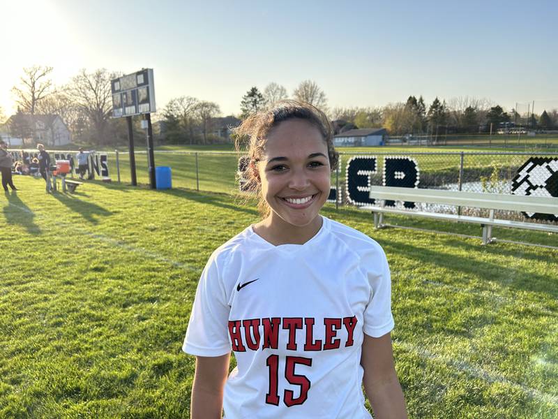 Huntley's Chloe Pfaff scored twice, including the match-winning goal, to lead the Red Raiders to a 3-2 win over Cary-Grove on Thursday in Cary.