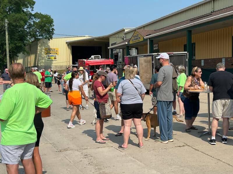 Friends, family and workers present and past celebrated at Maze Lumber on Water Street in Peru in honor of the company’s 175th birthday.