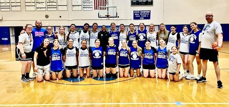 The high school session for the 2024 PHS girls basketball camp.