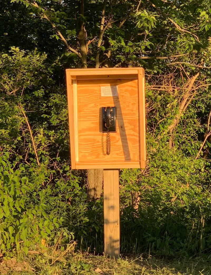 An old phone put in Rotary Park in La Salle now serves as a place for people to grieve and process their emotions after losing a loved one.