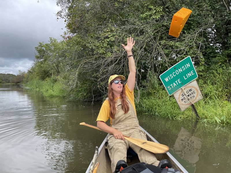 Jenni Kempf, of Algonquin, crosses the Wisconsin state line and into McHenry County on Sept. 12, 2022. Kempf paddled, at times with others, the entire 202 mile river in 10 days, and the trip is highlighted in a new short film, "Watershed Warriors."