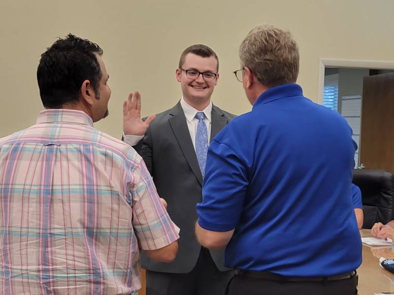 Maurivio Silvestri was sworn into the Elburn Police Department as a full-time officer on Monday, July 15. His start date is Wednesday, July 17.